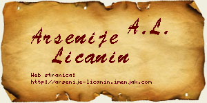 Arsenije Ličanin vizit kartica
